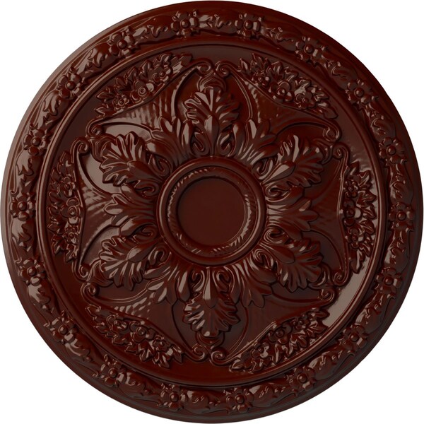 Ekena Millwork Baile Ceiling Medallion (Fits Canopies up to 3 1/4"), Hand-Painted Brushed Mahogany, 20"OD x 1 5/8"P CM20BLBMF - main